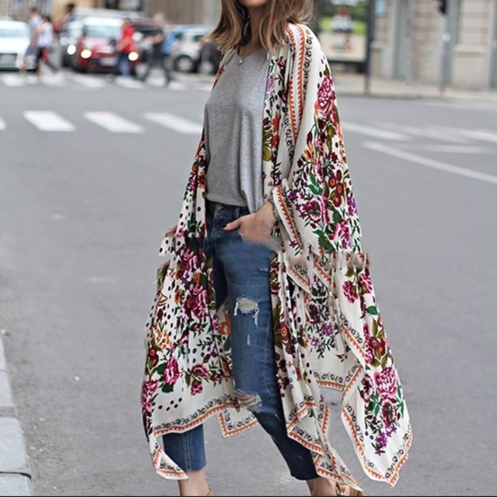 NWT Chiffon Kimono Cardigan Floral Print